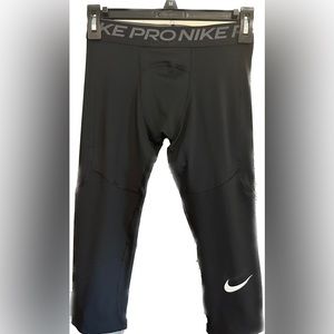 Nike Pro-Boy’s 3/4 Black Compression Pants, Multiple Sizes